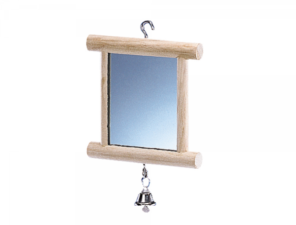 Holzspiegel mit Glocke